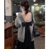バックオープンリボンニットトップス韓国風 | Miniministore | 詳細画像3