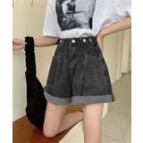 ウエスト調節可能デニムショートパンツ美脚 | Miniministore | 詳細画像12 