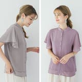 フレアー袖ブラウス バンドカラー 半袖夏 | Miniministore | 詳細画像13 
