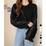 シャーリングブラウス 長袖トップス韓国風 | Miniministore | 詳細画像1