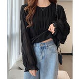 シャーリングブラウス 長袖トップス韓国風 | Miniministore | 詳細画像2
