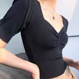 ブラック | Vネック ニットトップス レディース | Miniministore