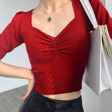 レッド | Vネック ニットトップス レディース | Miniministore