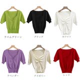 Vネック ニットトップス レディース | Miniministore | 詳細画像2