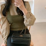 カーキ | ニットキャミソール ブラウス2点セット レディース | Miniministore