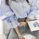 ストライプ ブラウス 韓国 ボリューム袖 | Miniministore | 詳細画像10 