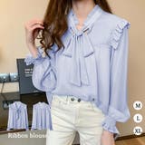 リボンタイブラウス 春夏 シアートップス | Miniministore | 詳細画像1 