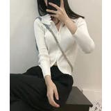 リブニットトップスレディースジップアップ | Miniministore | 詳細画像16 