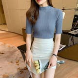 リブニットトップス レディース半袖春秋夏 | Miniministore | 詳細画像11 