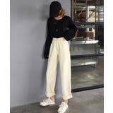 ハイウエストデニムパンツ ウエストボタン | Miniministore | 詳細画像17 