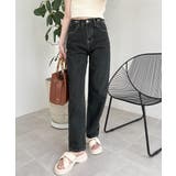 ハイウエストデニムパンツ ウエストボタン | Miniministore | 詳細画像3 