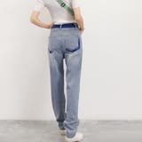 配色ストレートデニムパンツ ハイウエスト | Miniministore | 詳細画像15