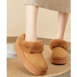 キャメル | アンクルムートンブーツ厚底ファーシューズ | Miniministore