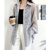 ライトグレー | 花柄ジャガードフラワー 透け感トップス 長袖羽織り | SUNSHINE CLOSET