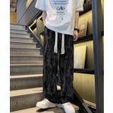 ブラック | ロゴパンツ メンズ ワイドパンツ 韓国風 | AsaAura