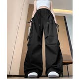 ブラック | サイドドロスト カーゴパンツ レディース | ANGELCLOSET