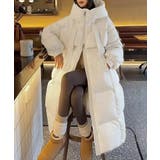 オフホワイト | フード付きフェイクダウンコートレディース | Miniministore