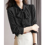 ブラック | ドット柄 ボウタイブラウスリボンタイ春夏 | Miniministore
