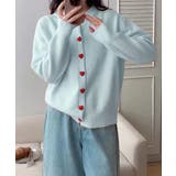 ライトブルー | ハートボタンニットカーディガン秋冬韓国風 | Miniministore