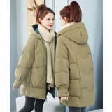 カーキ | フェイクダウンコート中綿ジャケット韓国風 | SUNSHINE CLOSET