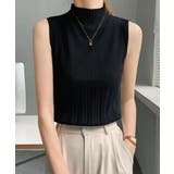 ブラック | ノースリーブニット トップス ハイネック | SUNSHINE CLOSET