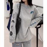 グレー | ロゴトレーナー 韓国風 ビッグシルエット | Miniministore