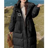 ブラック | フェイクダウンコート中綿入りロングコート | ANGELCLOSET