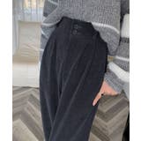 ダークグレー*裏起毛なし | コーデュロイワイドパンツ 裏起毛ノーマル | ANGELCLOSET