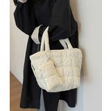 アイボリー | 韓国風キルティングトートバッグポーチ付き | SUNSHINE CLOSET