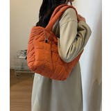 オレンジ | 韓国風キルティングトートバッグポーチ付き | SUNSHINE CLOSET