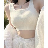 アイボリー*ショート | ニットタンクトップカップ付き ボアキャミ | Miniministore