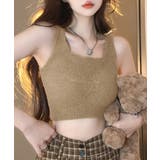 キャメル*ショート | ニットタンクトップカップ付き ボアキャミ | Miniministore