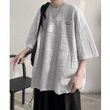 グレー | エンボス加工ロゴtシャツ メンズ 韓国風 | AsaAura