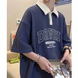 ネイビー | ワッフルロンt メンズ ポロシャツ 半袖 | AsaAura