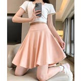 ピンク | 韓国風サーキュラースカート ウエストゴム | ANGELCLOSET