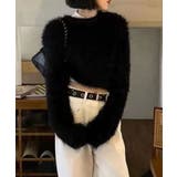 ブラック | シャギーニットレディース 韓国風セーター | Miniministore