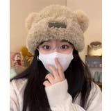 ベージュ | くま耳帽子 ボアハット 韓国 暖かい帽子 | ANGELCLOSET