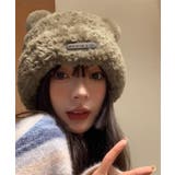 ブラウン | くま耳帽子 ボアハット 韓国 暖かい帽子 | ANGELCLOSET