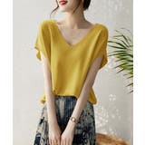 ライトイエロー | ニットトップス レディース 韓国春秋夏服 | ANGELCLOSET
