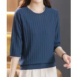 ダークブルー | 透かし編みサマーニット 薄手トップス春夏 | Miniministore