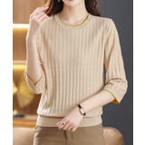 ライトベージュ | 透かし編みサマーニット 薄手トップス春夏 | Miniministore