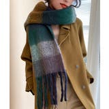 ダークグリーン*イエロー | カシミヤ風マフラーチェック柄 大判 厚手 | Miniministore