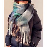 グレー*グリーン | カシミヤ風マフラーチェック柄 大判 厚手 | Miniministore