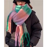 グリーン*ピンク | カシミヤ風マフラーチェック柄 大判 厚手 | Miniministore