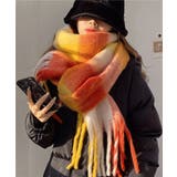オレンジ*レッド | カシミヤ風マフラーチェック柄 大判 厚手 | Miniministore