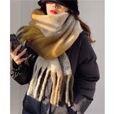 イエロー*ベージュ | カシミヤ風マフラーチェック柄 大判 厚手 | Miniministore