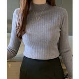 韓国リブニットトップス ハイネック 長袖 | Miniministore | 詳細画像5 
