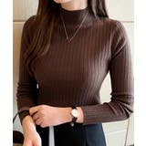 韓国リブニットトップス ハイネック 長袖 | Miniministore | 詳細画像6 