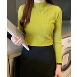 韓国リブニットトップス ハイネック 長袖 | Miniministore | 詳細画像9 