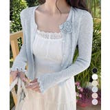 サマーニットカーディガン 花モチーフ付き | Miniministore | 詳細画像1 